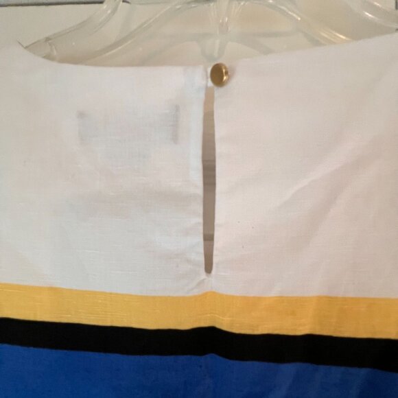 Liz Claiborne Linen Top Cotton Sleeveless Striped Colorblock S Career - Picture 5 of 10